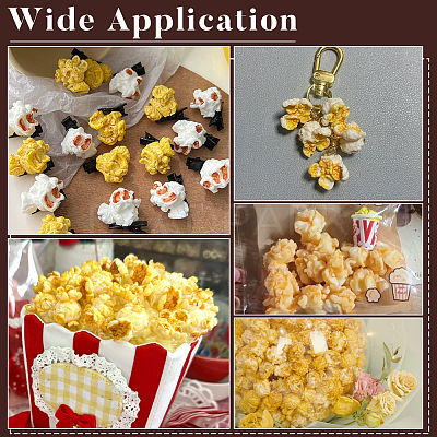 60Pcs 5 Styles Resin Simulation Popcorn RESI-GA0001-43-1