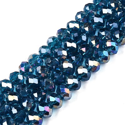 Electroplate Glass Beads Strands X-EGLA-A044-T8mm-B27-1