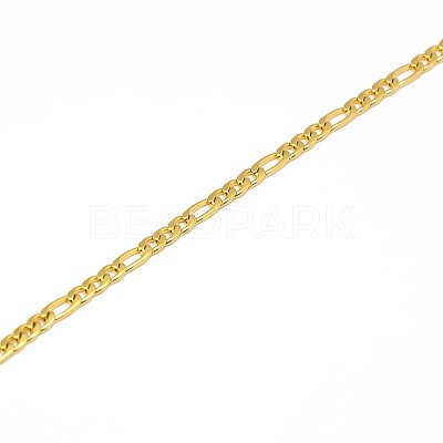 304 Stainless Steel Figaro Chain Necklace Making X-STAS-A028-N022G-1