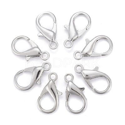 Platinum Plated Zinc Alloy Lobster Claw Clasps X-E107-1
