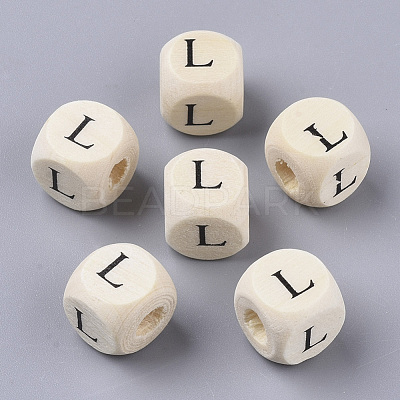 Printed Natural Wood Beads WOOD-T026-001L-1