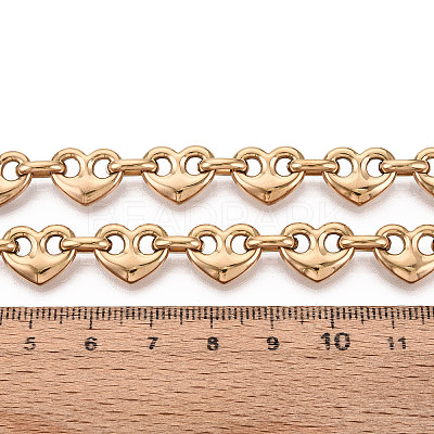 304 Stainless Steel Heart Link Chains CHS-Q009-03G-02-1