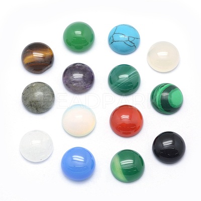 Natural & Synthetic Mixed Gemstone Cabochons X-G-P393-R-4mm-1