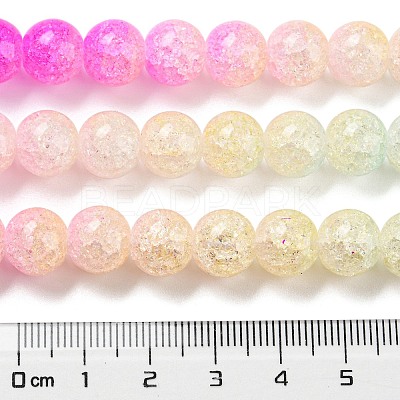 Spray Painted Crackle Glass Beads Strands DGLA-C002-10mm-05-1