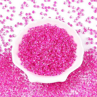 6/0 Inside Colours Transparent Glass Seed Beads SEED-T007-07I-1