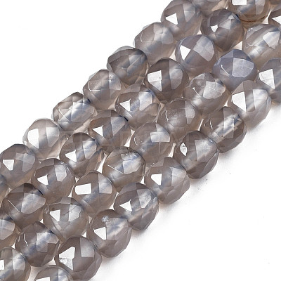Natural Grey Agate Beads Strands G-S359-373-1