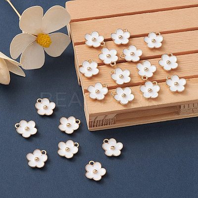 Light Gold Plated Alloy Enamel Pendants ENAM-YW0002-20A-1