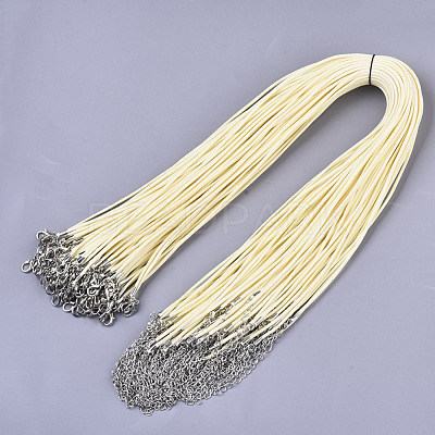 Waxed Cotton Cord Necklace Making MAK-S032-1.5mm-B19-1