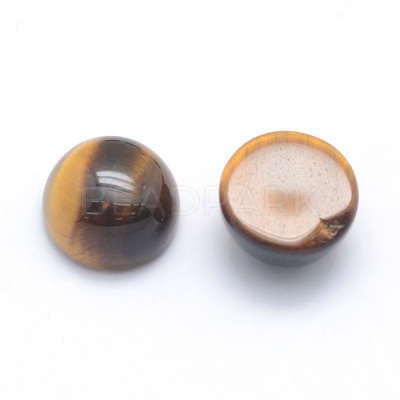 Natural Tiger Eye Cabochons G-P393-R25-10MM-1