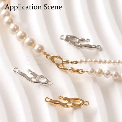 925 Sterling Silver Irregular Shaped Chandelier Component Links STER-D288-01P-1