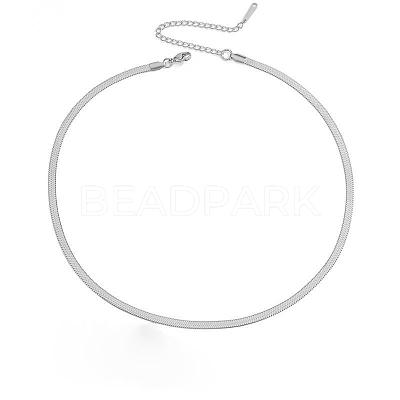 304 Stainless Steel Snake Chain Necklaces for Women WG80FEF-37-1