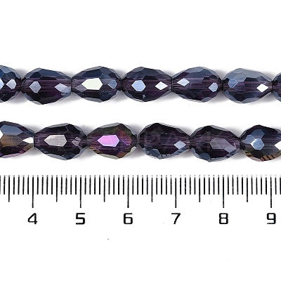 Transparent Electroplate Glass Beads Strands EGLA-N013-T8mm-B06-1