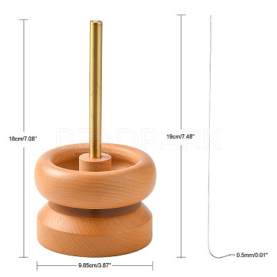 Wooden Manual Seed Bead Spinner Holder TOOL-K005-01-1