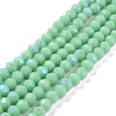 Electroplate Glass Beads Strands EGLA-A034-P8mm-B22-1