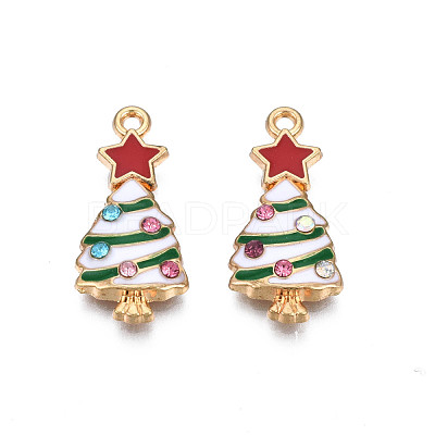Rack Plating Alloy Enamel Pendants X-ENAM-N055-148B-1
