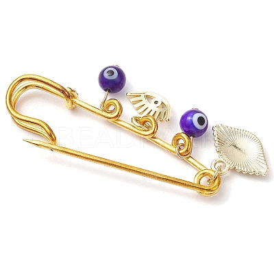 Blue Evil Eye Resin & Alloy Enamel Eye Charm Kilt Pins JEWB-BR00177-1