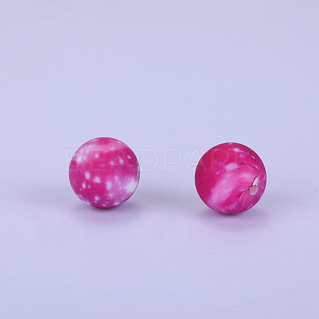 Printed Round Silicone Focal Beads SI-JX0056A-26-1