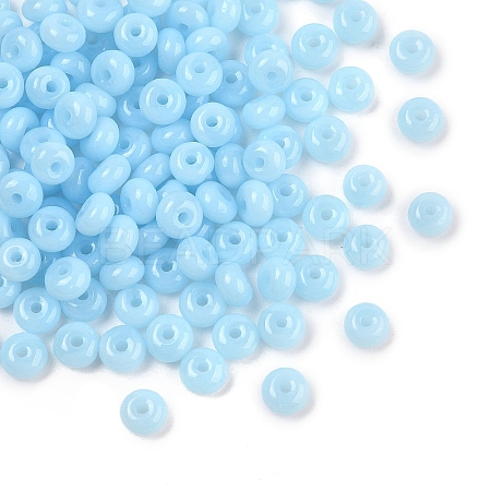 Imitation Jade Glass Seed Beads SEED-Q038-01F-1