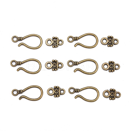 Alloy Hook and Eye Clasps X-PALLOY-2781-AB-FF-1