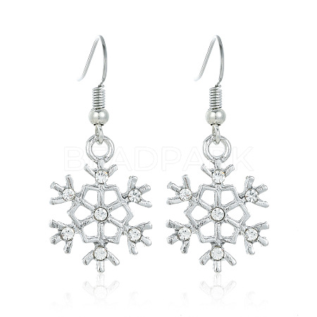 Snowflake Alloy Dangle Earrings FS-WGD9918-14-1