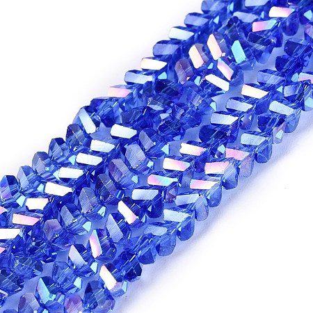 Electroplate Transparent Glass Beads Strands EGLA-Q139-01A-A24-1