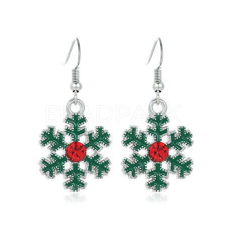 Snowflake Alloy Enamel Dangle Earrings FS-WGD9918-13-1