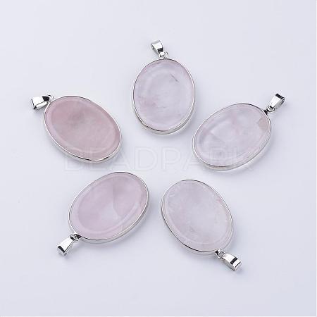 Natural Rose Quartz Massage Pendants G-R413-12-1