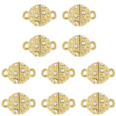 10 Bags Alloy Rhinestone Magnetic Clasps RB-FS0001-08G-1