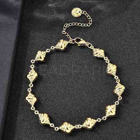 304 Stainless Steel Link Bracelets for Women BJEW-P354-04C-G-1