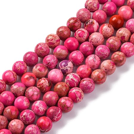 Dyed Natural Regalite/Imperial Jasper/Sea Sediment Jasper Beads Strands G-B124-C02-07-1