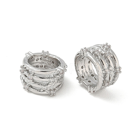 Brass Micro Pave Clear Cubic Zirconia Beads CU-CBAC675-07P-1
