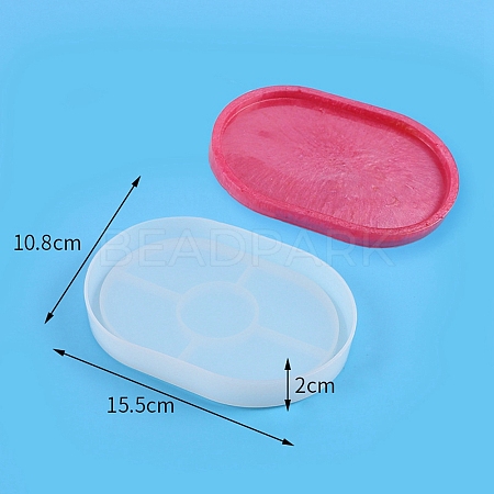 Oval DIY Food Grade Silicone Coaster Molds PW-WG75260-02-1