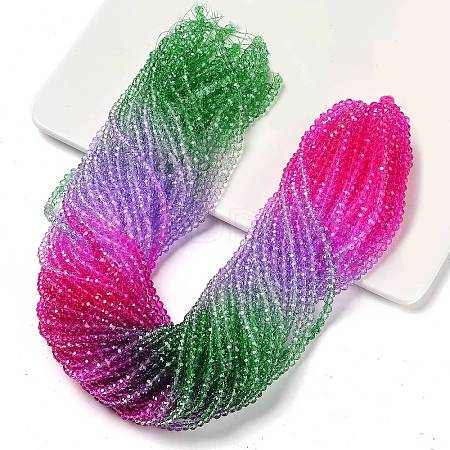 Transparent Painted Glass Beads Strands X1-DGLA-A034-T4mm-A06-1