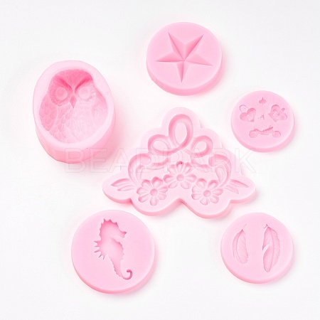 Mixed Shaped Design DIY Silicone Moulds AJEW-E034-16-1