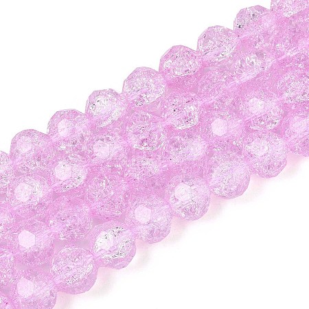 Transparent Crackle Glass Beads Strands GLAA-N053-10mm-08-1