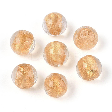 Handmade Gold Foil Glass Beads LAMP-C004-03G-1