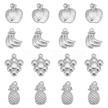 16Pcs 4 Style 201 Stainless Steel Pendants STAS-UN0030-23-1