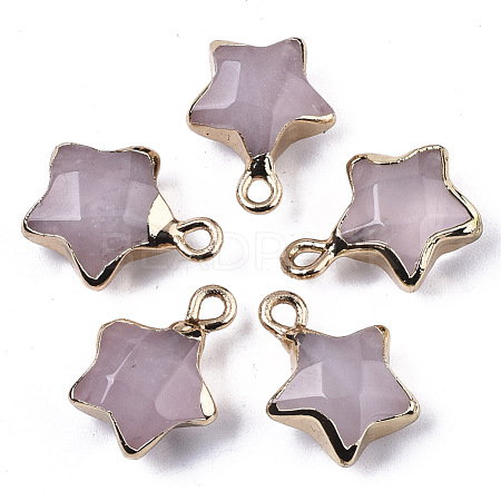 Natural Rose Quartz Pendants G-N326-36E-1