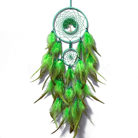 Iron & Glass Chips Pendant Hanging Decoration PW-WG35869-01-1