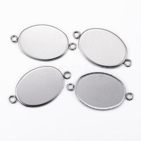 304 Stainless Steel Cabochon Connector Settings STAS-H394-01P-01-1