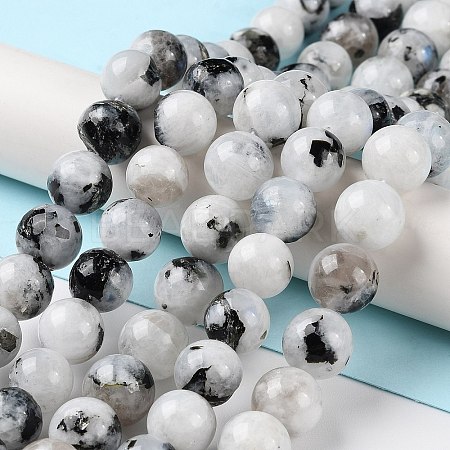 Natural Rainbow Moonstone Beads Strands G-Q1001-A05-04-1