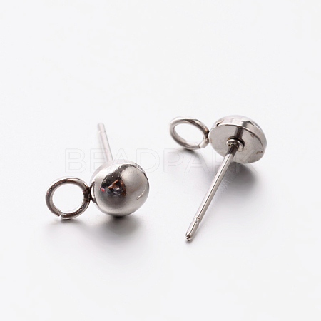 304 Stainless Steel Stud Earring Findings STAS-E074-11-1