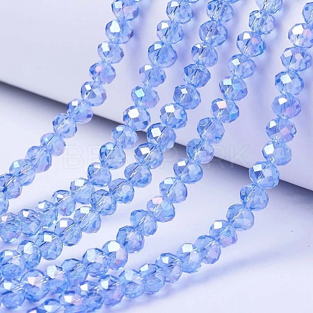 Electroplate Glass Beads Strands X-EGLA-A034-T6mm-B09-1