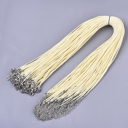 Waxed Cotton Cord Necklace Making MAK-S032-1.5mm-B19-1