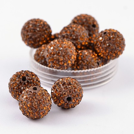 Grade A Rhinestone Pave Disco Ball Beads RB-Q105-7-1