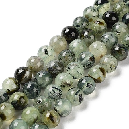 Natural Prehnite Beads Strands G-P322-48-10mm-01-1