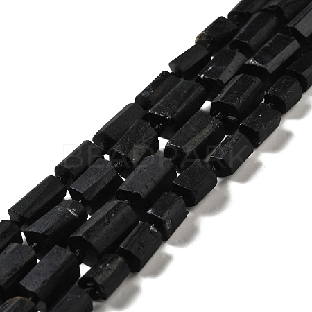 Natural Black Tourmaline Beads Strands G-F716-01-1
