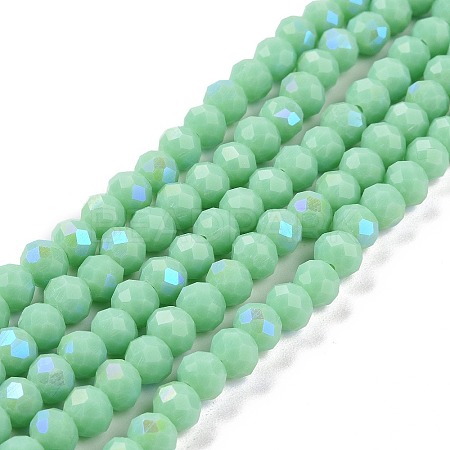 Electroplate Glass Beads Strands EGLA-A034-P8mm-B22-1