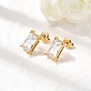 304 Stainless Steel Rhinestone Rectangle Stud Earrings X-EJEW-K268-51G-2