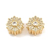 Brass Micro Pave Clear Cubic Zirconia European Beads CU-CBA765C-08G-1